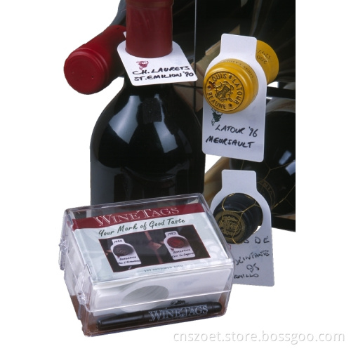Plastic Wine Tags, Wine Bottle Neck Tags, Customized Printed Wine Tags (OET-W-088)
